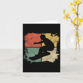 Square Snowboarder Silhouette Gift Retro Snowboard Kaart (Gele Bloem)