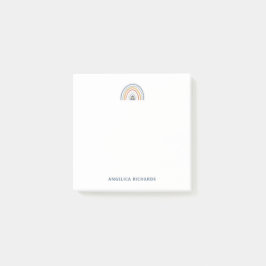 Square Soft Neutraal Boho Regenboog Hart Post-it® Notes