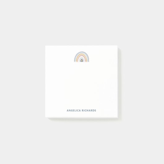 Square Soft Neutraal Boho Regenboog Hart Post-it® Notes (Voorkant)