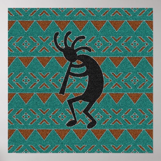Square Southwest Kokopelli Design Poster (Voorkant)