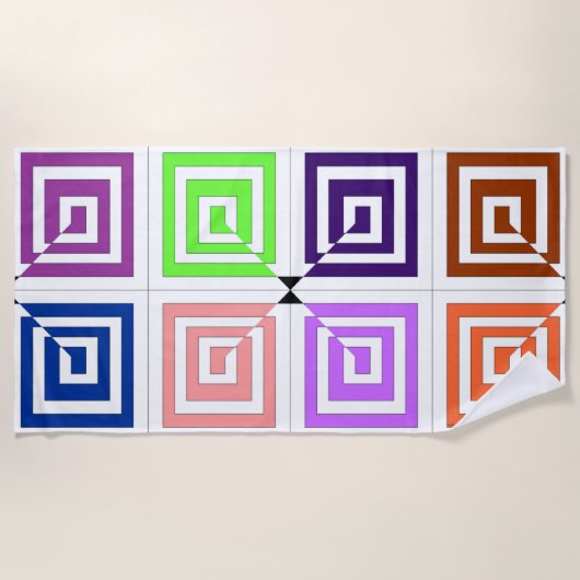 Square Spirals Beach Towel Strandlaken (Voorkant)