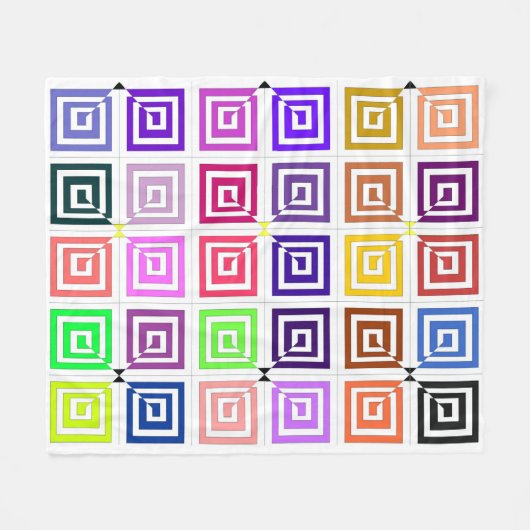 Square Spirals Fleece Blanket Deken (Voorkant (Horizontaal))