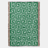 Square Spirals - Forest Green op White Deken (Voorkant Verticaal)