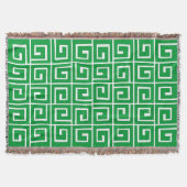 Square Spirals - Grijze groen op wit Deken (Voorkant)