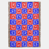 Square Spirals - Rood en Blauw op Wit Deken (Voorkant Verticaal)