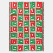 Square Spirals - Rood en groen op wit Deken (Voorkant Verticaal)