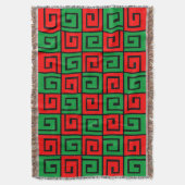 Square Spirals - Rood en groen op zwart Deken (Voorkant Verticaal)