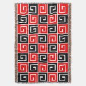 Square Spirals - Rood en zwart op wit Deken (Voorkant Verticaal)