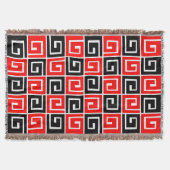 Square Spirals - Rood en zwart op wit Deken (Voorkant)