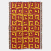 Square Spirals - Ruby Red op Amber Deken (Voorkant Verticaal)