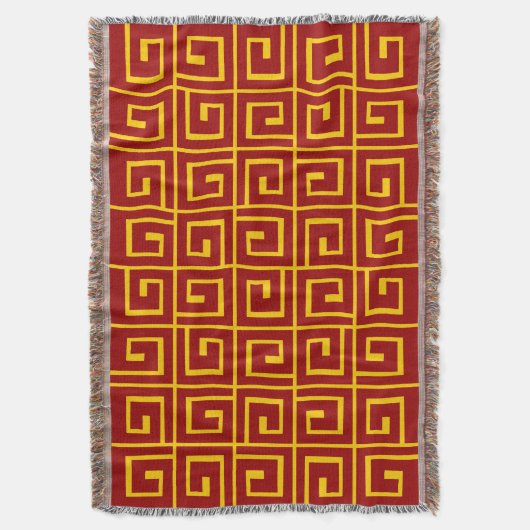 Square Spirals - Ruby Red op Amber Deken (Voorkant Verticaal)
