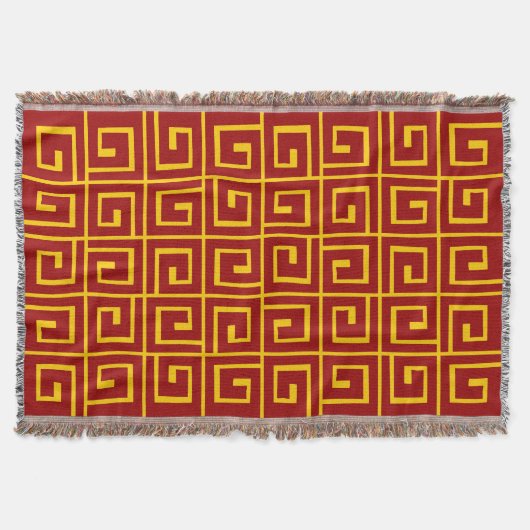 Square Spirals - Ruby Red op Amber Deken (Voorkant)
