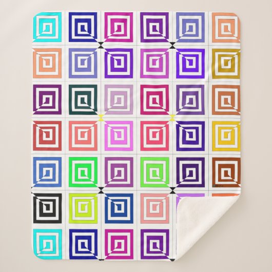 Square Spirals Sherpa Blanket Deken (Voorkant)