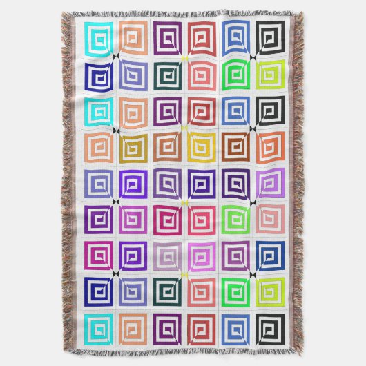 Square Spirals Throw Blanket Deken (Voorkant Verticaal)