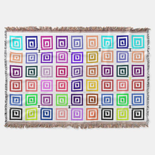 Square Spirals Throw Blanket Deken (Voorkant)