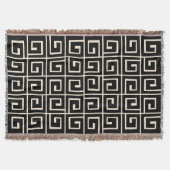 Square Spirals - Zwart op Cream Deken (Voorkant)
