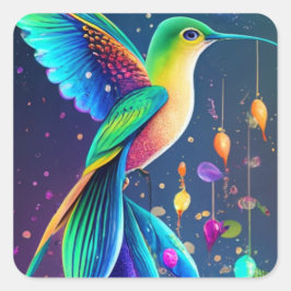  Square Sticke ECC,CALCOMANIA COLIBRI Vierkante Sticker