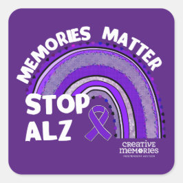 Square Sticker Alzheimer's Association langste dag
