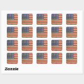 Square Sticker met Amerikaanse vlag (Vel)