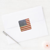 Square Sticker met Amerikaanse vlag (Envelop)