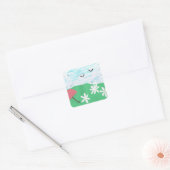 Square Sticker met Fun Outdoor Scene (Envelop)