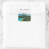 Square Sticker met Saint Thomas Island Scene (Tas)
