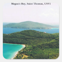Square Sticker met Saint Thomas Island Scene