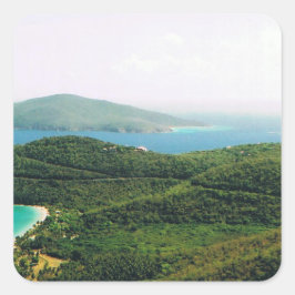 Square Sticker met Saint Thomas Island Scene