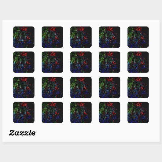 Square sticker vibrant abstract texture recycled (Vel)