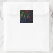 Square sticker vibrant abstract texture recycled (Tas)