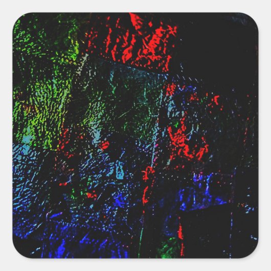 Square sticker vibrant abstract texture recycled (Voorkant)