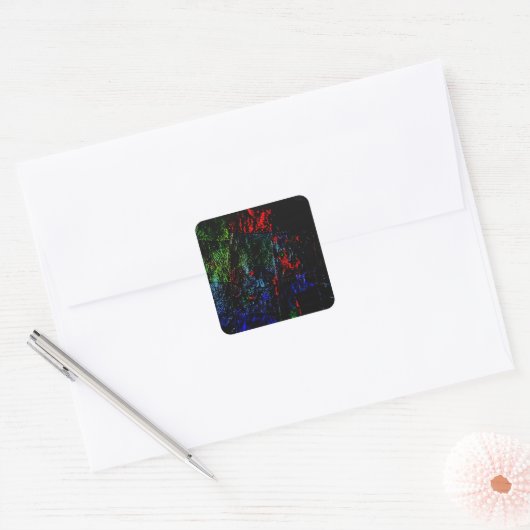 Square sticker vibrant abstract texture recycled (Envelop)