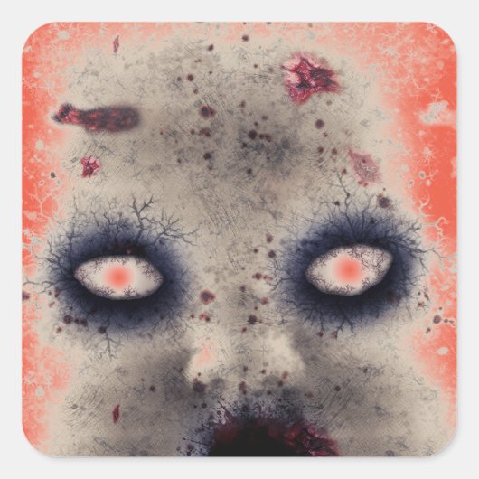 SQUARE Sticker. ZOMBIE-BABY Vierkante Sticker (Voorkant)