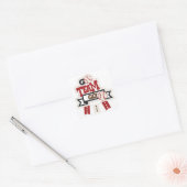 Square Stickers/Baseball Go Team Go Vierkante Sticker (Envelop)
