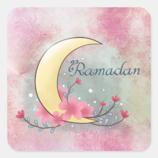 Square Stickers ramadan flower moon