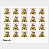 Square Stickers Teddy Bear Pastel Stripes (Vel)