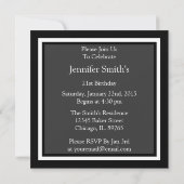 Square Stippen Birthday Party Invitations Kaart (Achterkant)