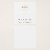 Square Stud Logo White Earling Display Card Vierkante Visitekaartjes (Voorkant /achterkant)