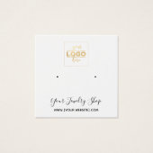 Square Stud Logo White Earling Display Card Vierkante Visitekaartjes (Voorkant)