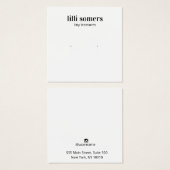 Square Stud Oorbel Sieraden Plain Display Kaart (Voorkant /achterkant)