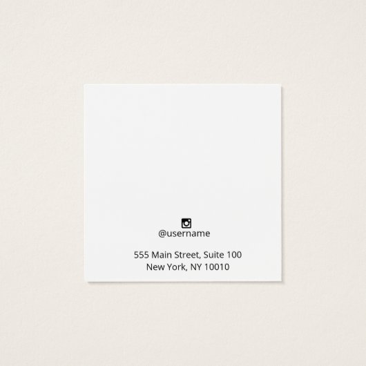 Square Stud Oorbel Sieraden Plain Display Kaart (Achterkant)