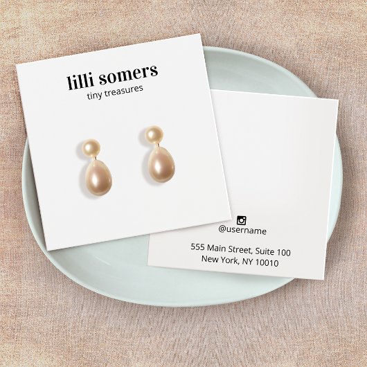 Square Stud Oorbel Sieraden Plain Display Kaart