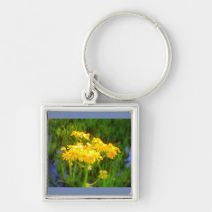 Square Sunflower Water Reflection Sleutelhanger