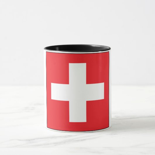 Square Swiss Flag Mok (Midden)