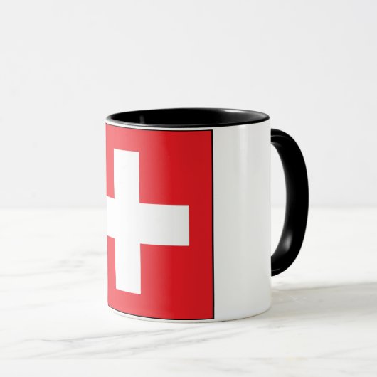 Square Swiss Flag Mok (Voorkant rechts)