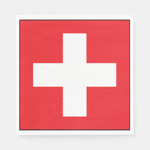 Square Swiss Flag Paper Napkins Servetten