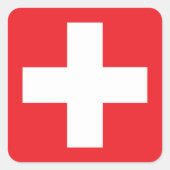 Square Swiss Flag Stickers (Voorkant)
