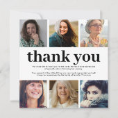 Square Sympathie 6 Foto begrafenis Bedankkaart (Voorkant)