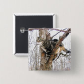Square Tabby Cat Button (Voorkant /achterkant)