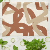 Square Tangle Burnt Sienna Cream Theedoek (Gevouwen)